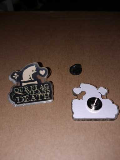 Our Flag Means Death Cat Logo Acrylic Pin