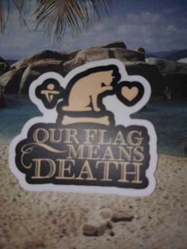 Our Flag Means Death Cat Logo Sticker